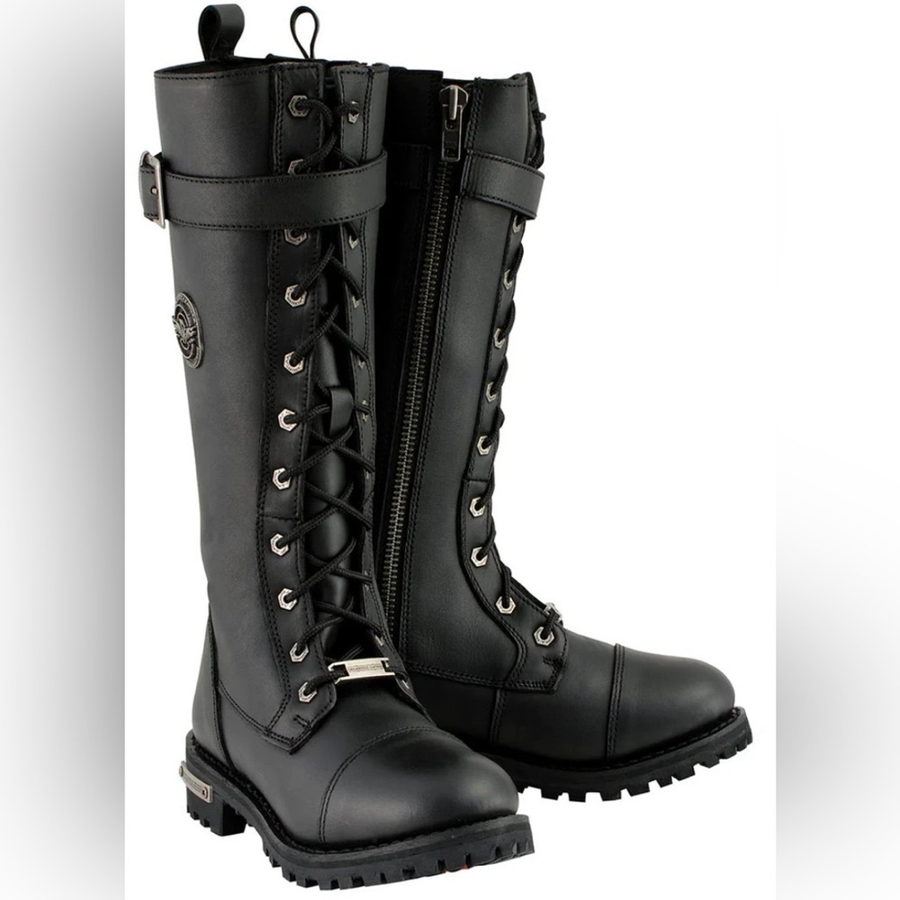 Women’s Size 9. MILWAUKEE LEATHER MBL9355 WOMEN'S BLACK Motorcycle Boots